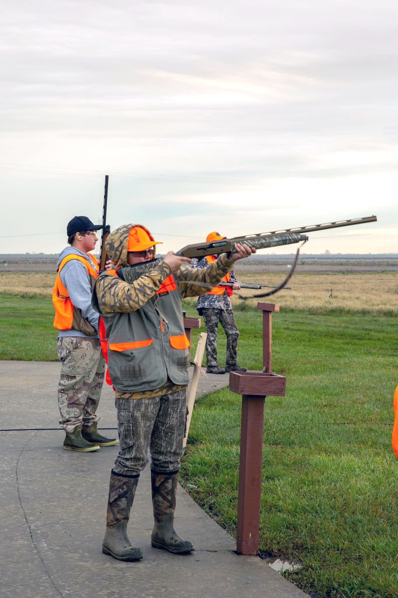 Youth hunters practicing at the shooting range before the hunt